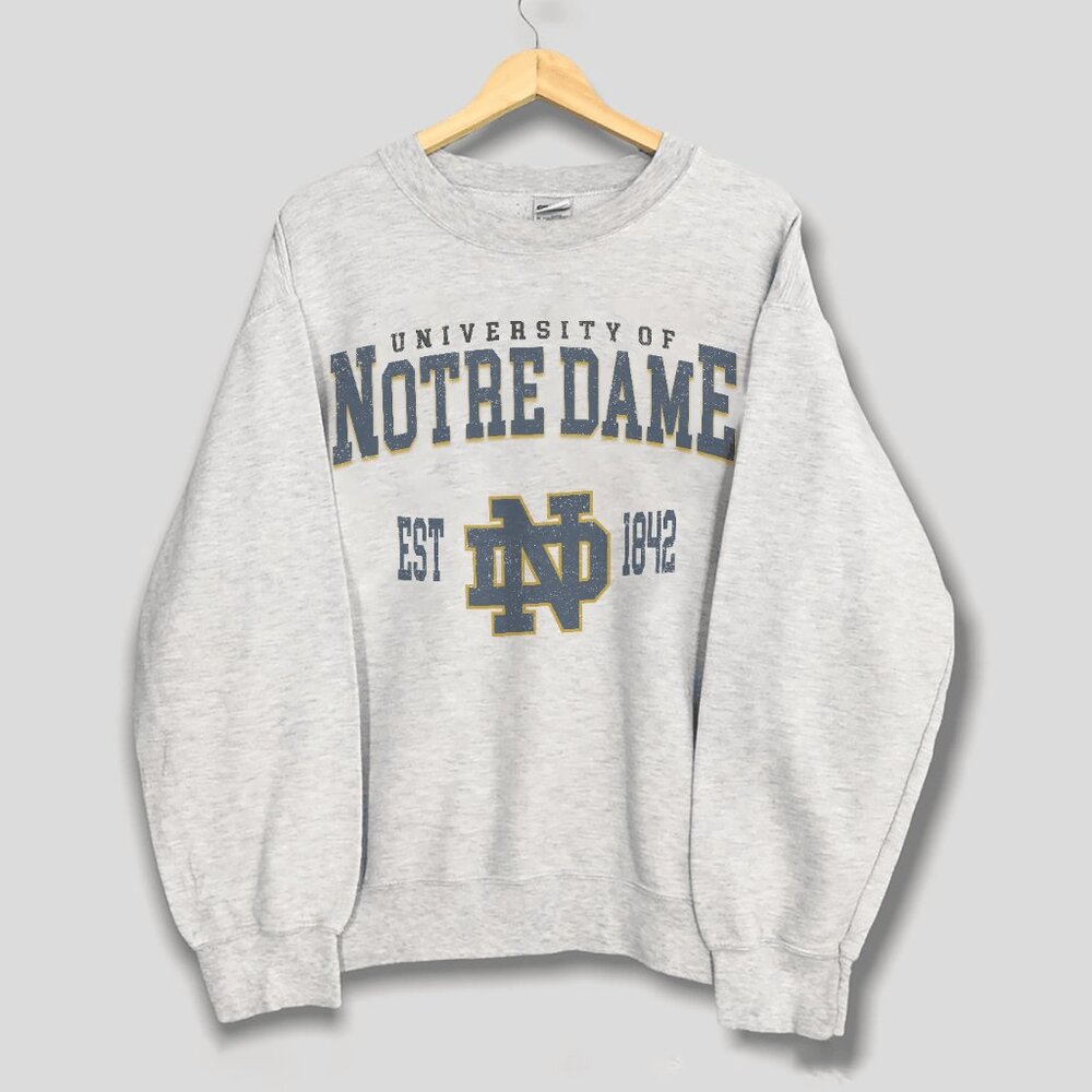 Vintage University of Notre Dame Style Sweatshirt, Notre Dame Fighting Irish Tee